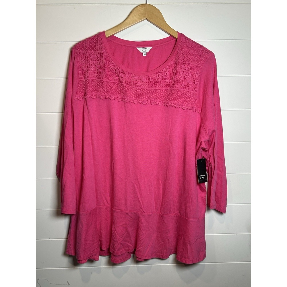 Crown & Ivy Long Sleeve Shades Of Pink Top Women's 3X NWT